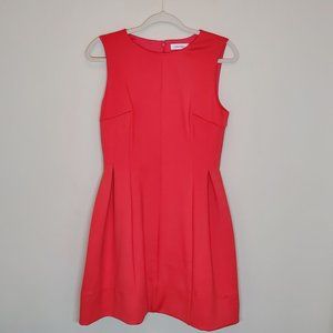 CALVIN KLEIN Fit and Flair Sleeveless Red Dress